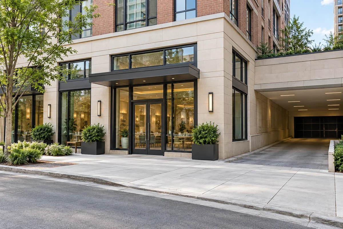Representative Bethesda street and entrance setting