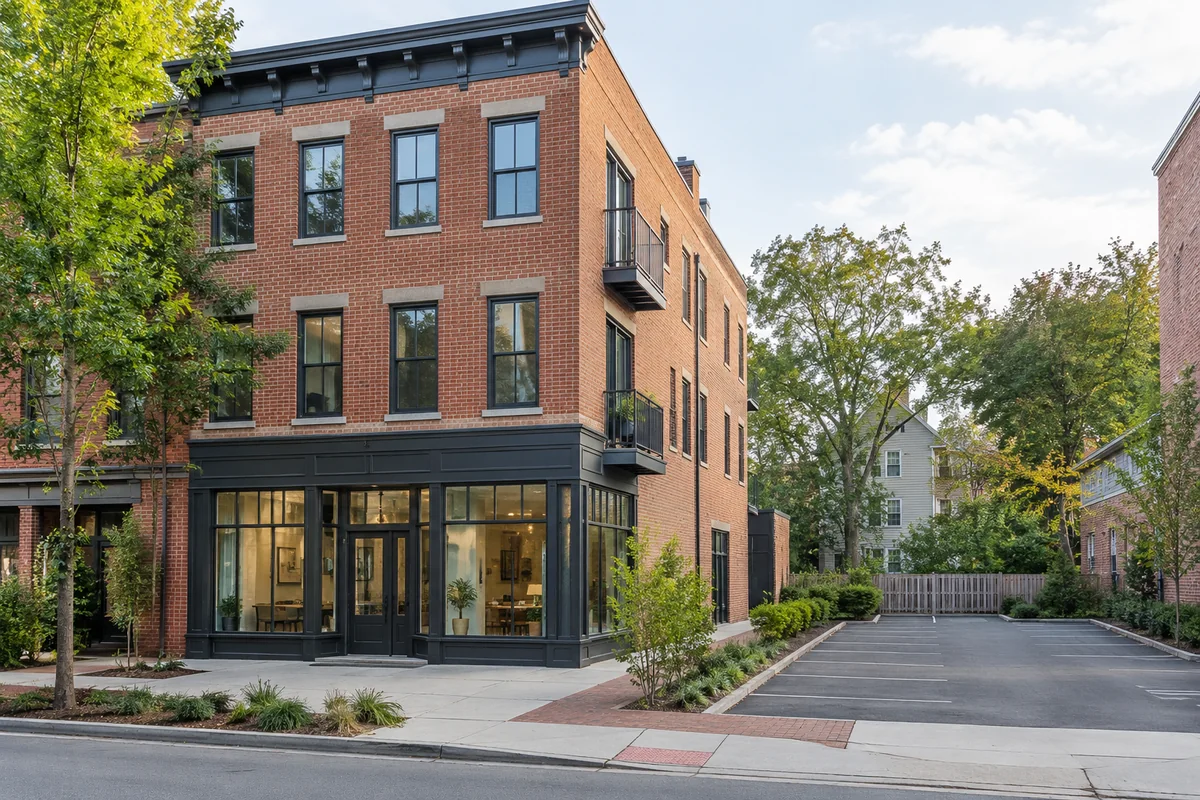 Representative College Park street and entrance setting