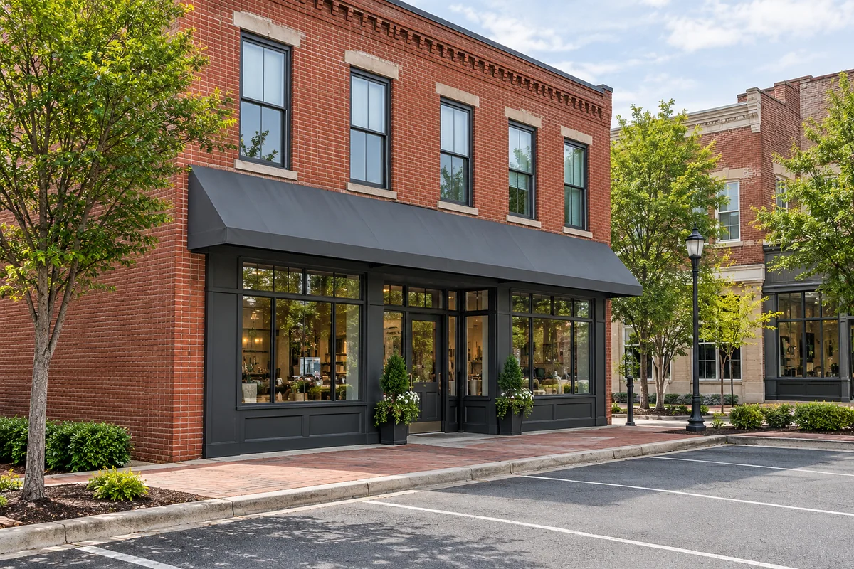 Representative Manassas street and entrance setting