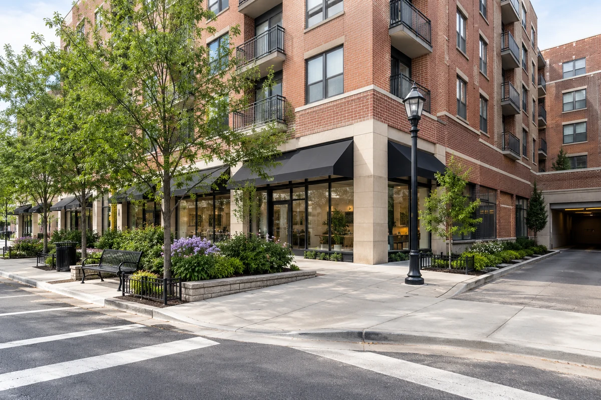 Representative Rockville street and entrance setting